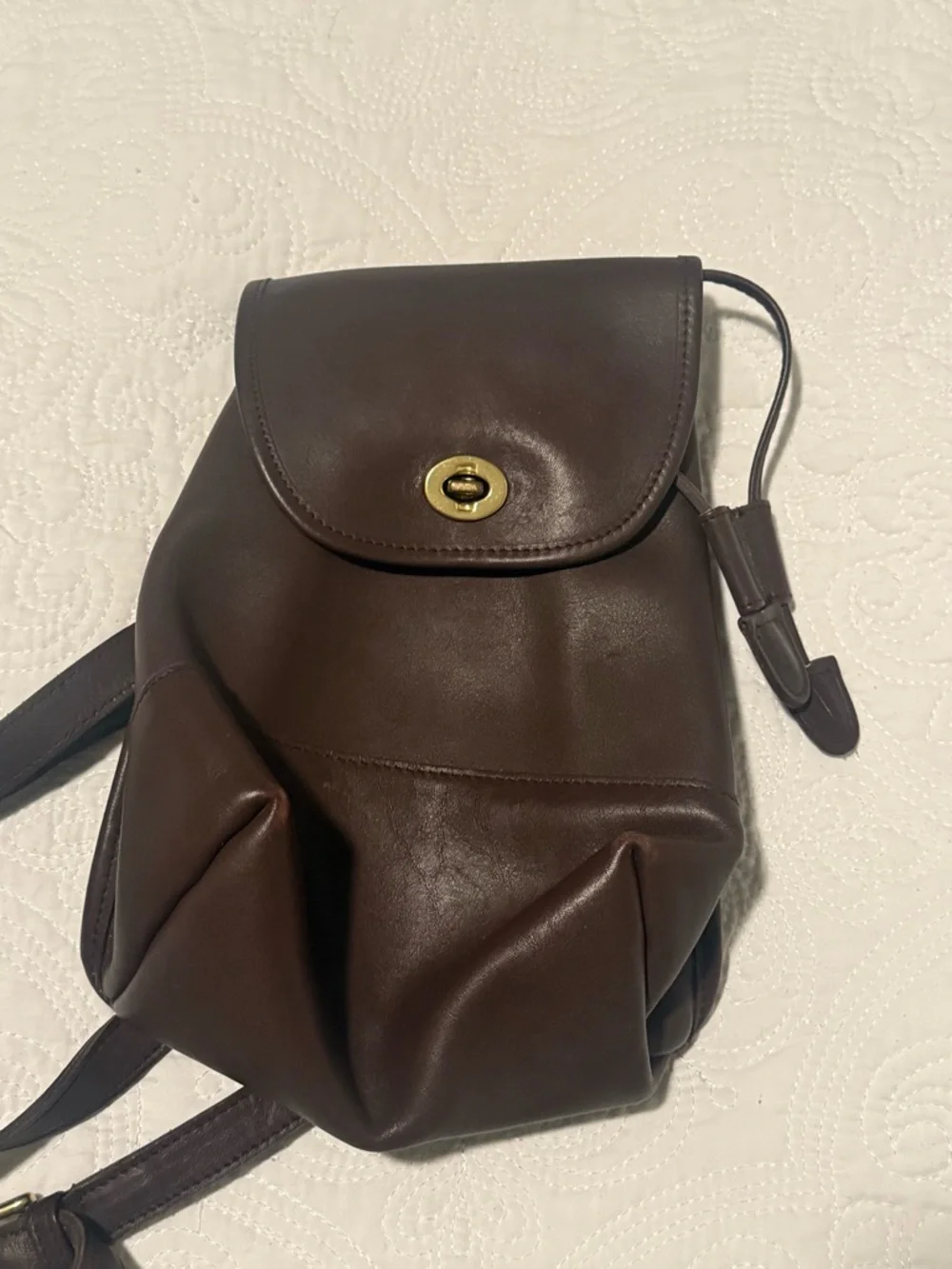 Coach Vintage Dark Brown‎ Leather Backpack 9960